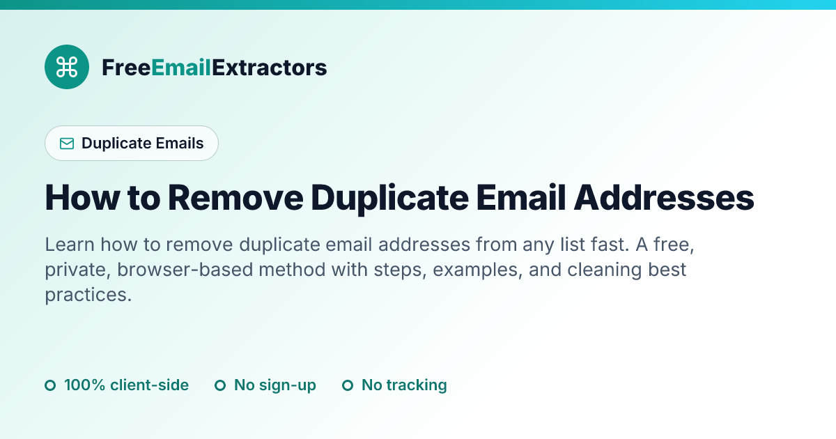 How to Remove Duplicate Email Addresses