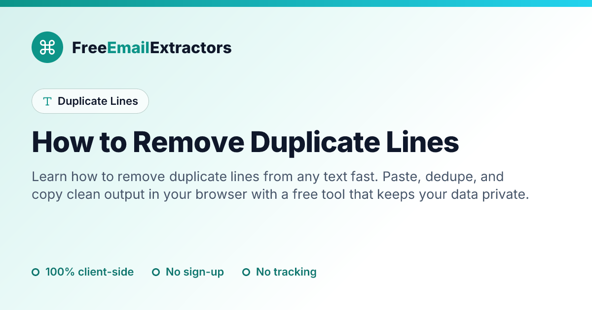 How to Remove Duplicate Lines