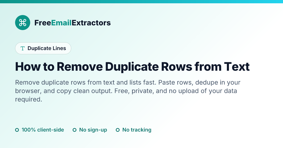 How to Remove Duplicate Rows from Text