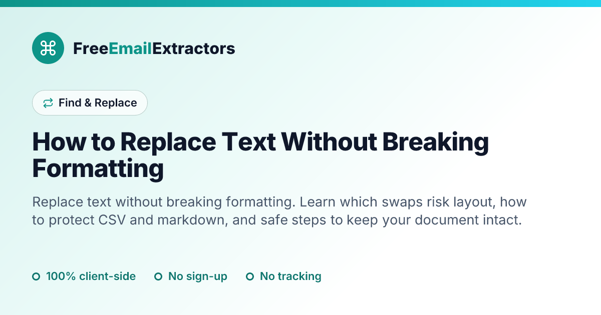 How to Replace Text Without Breaking Formatting
