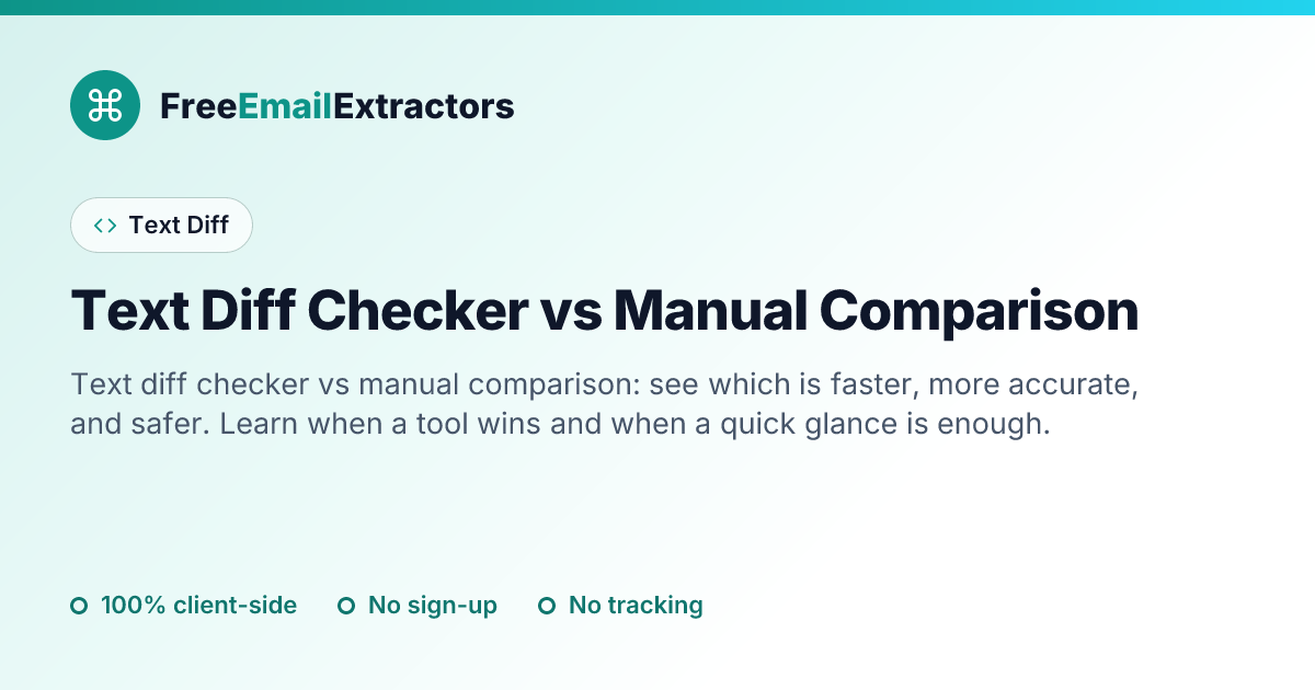 Text Diff Checker vs Manual Comparison